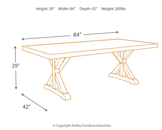 Mesa de comedor rectangular Beachcroft con UMB OPT