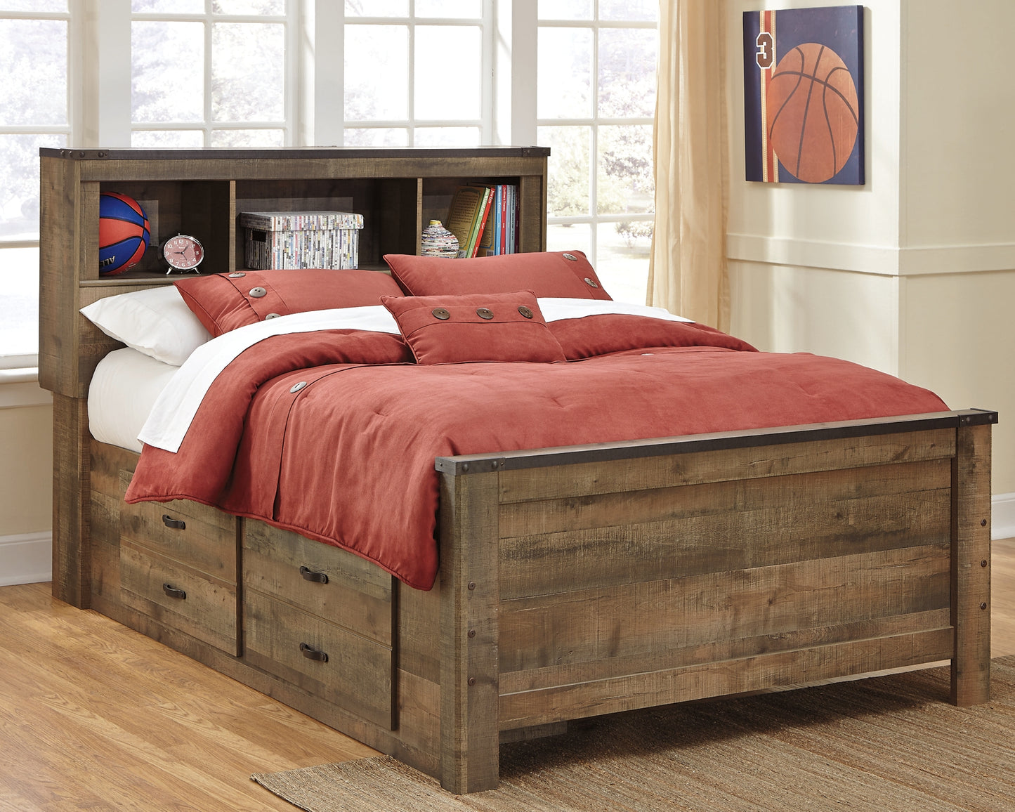Cama Trinell con dos cajones de almacenamiento
