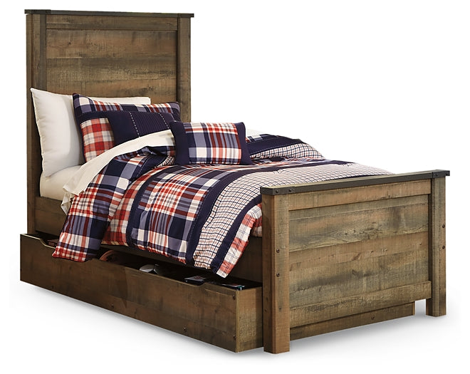Cama Trinell con paneles y un cajón grande de almacenamiento