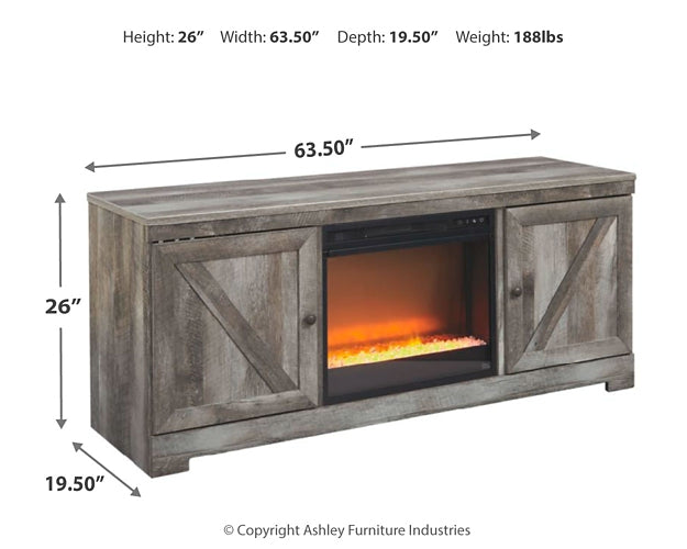 Mueble para TV Wynnlow de 63" con chimenea eléctrica