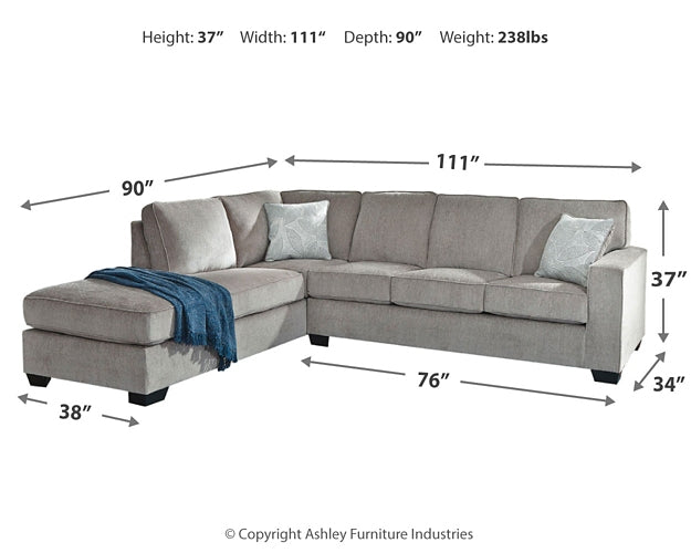 Seccional de 2 piezas con chaise longue Altari