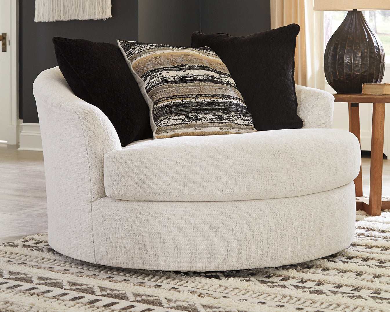 Silla giratoria redonda extragrande Cambri