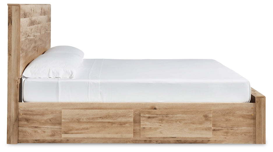 Cama Hyanna con paneles de almacenamiento y dos cajones debajo