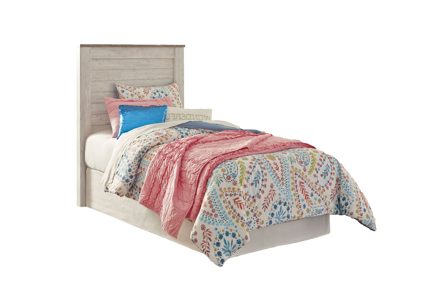 Willowton Panel Headboard With Mirrored Dresser, Chest And 2 Nightstands
