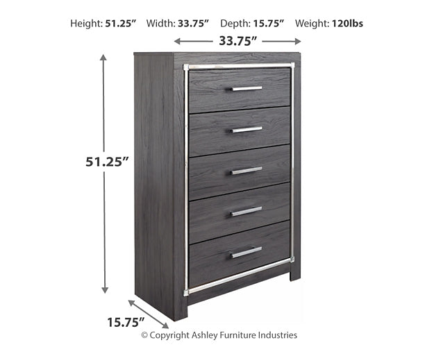Lodanna Upholstered Panel Headboard With Mirrored Dresser And Chest
