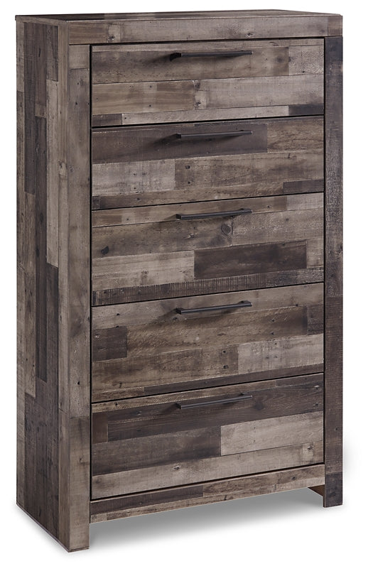 Derekson Panel Bed With Mirrored Dresser, Chest And 2 Nightstands