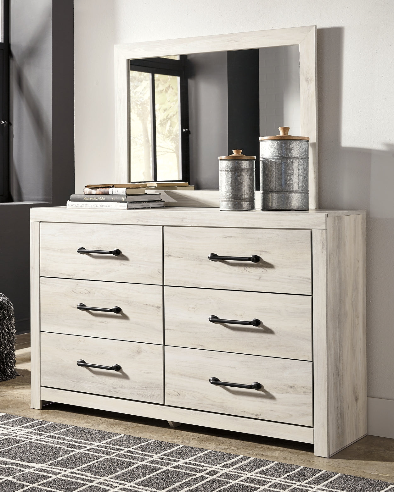 Cambeck Panel Bed With Mirrored Dresser, Chest And Nightstand