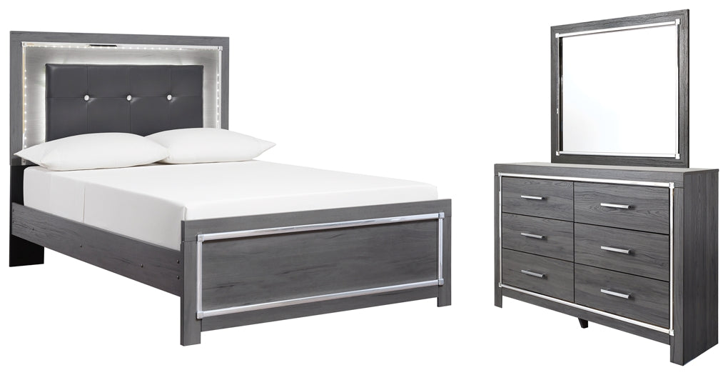 Lodanna Panel Bed With Mirrored Dresser