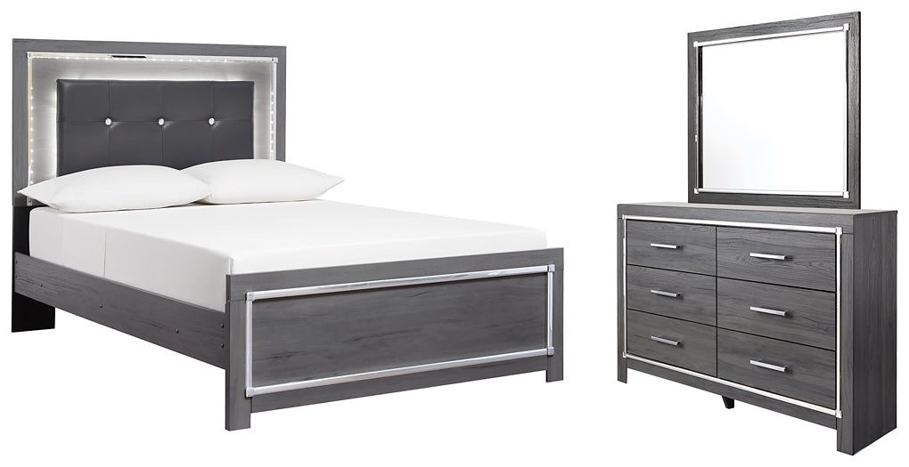 Lodanna Panel Bed With Mirrored Dresser