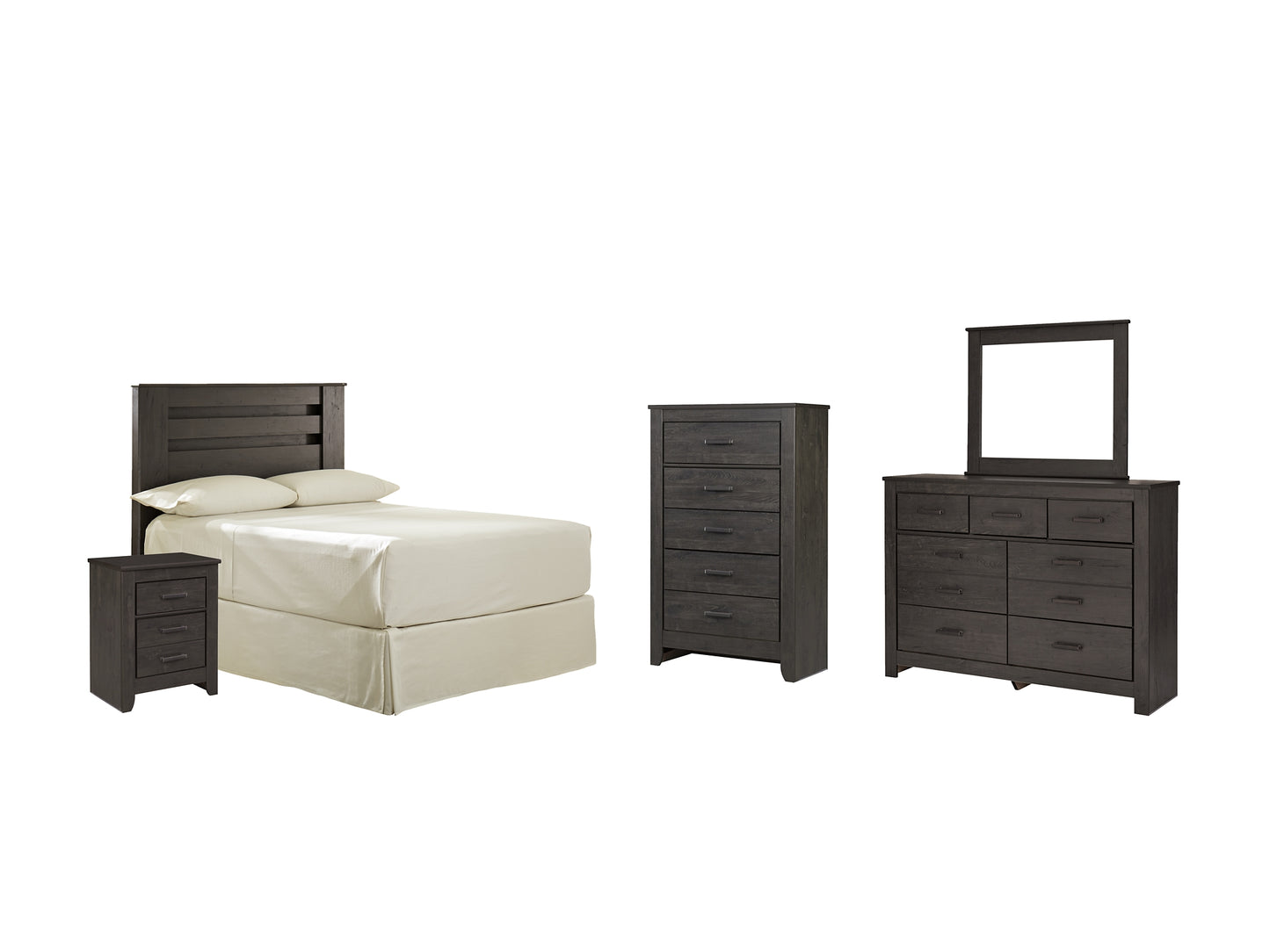 Brinxton Panel Headboard With Mirrored Dresser, Chest And Nightstand