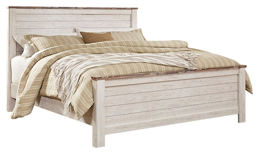 Willowton Panel Bed With Mirrored Dresser And Chest