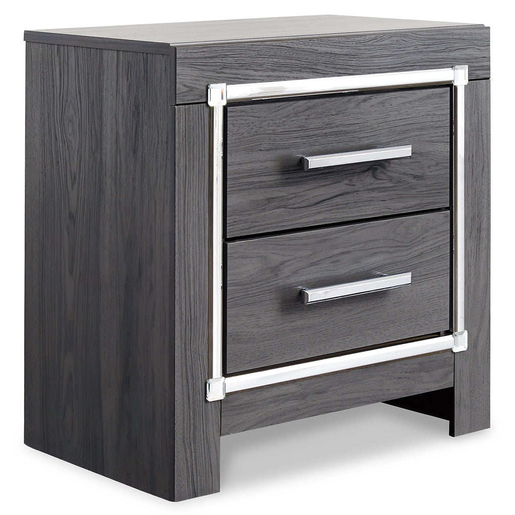 Lodanna Panel Bed With 2 Storage Drawers With Mirrored Dresser, Chest And Nightstand
