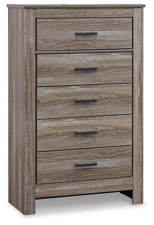 Zelen Panel Headboard With Mirrored Dresser, Chest And 2 Nightstands