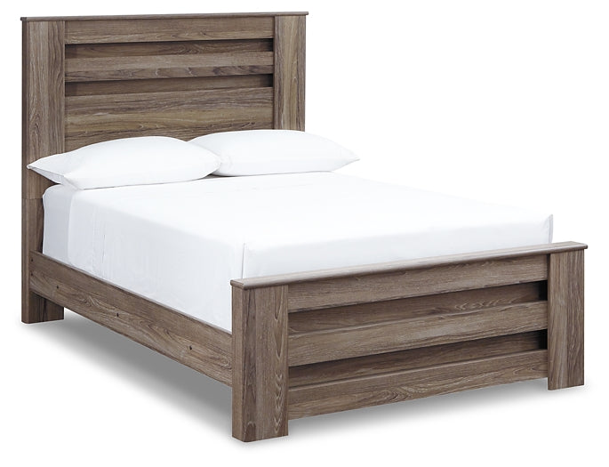 Zelen Panel Bed With Mirrored Dresser And 2 Nightstands