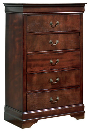 Alisdair Sleigh Bed With Mirrored Dresser, Chest And 2 Nightstands