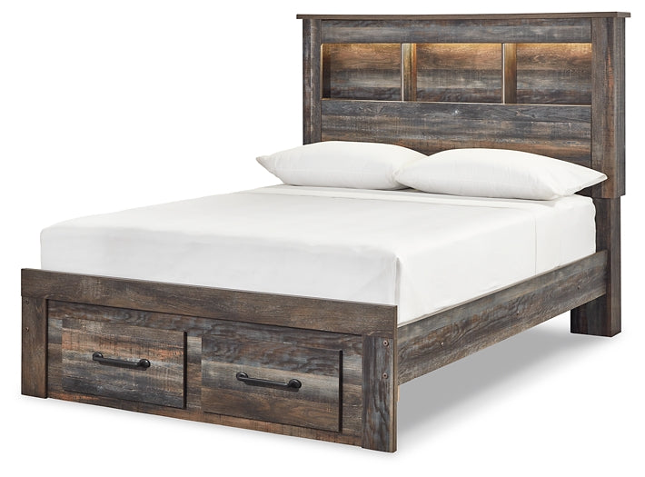 Drystan Bookcase Bed With 2 Storage Drawers With Mirrored Dresser And Chest
