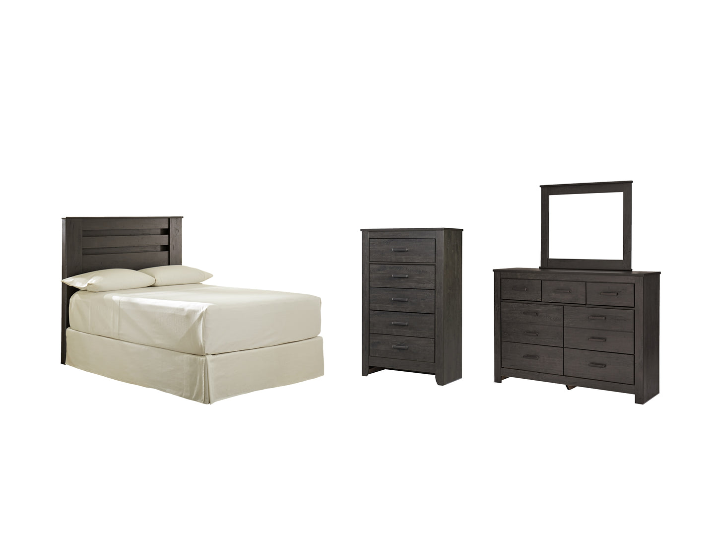 Brinxton Panel Headboard With Mirrored Dresser And Chest