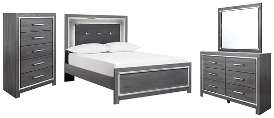 Lodanna Panel Bed With Mirrored Dresser And Chest