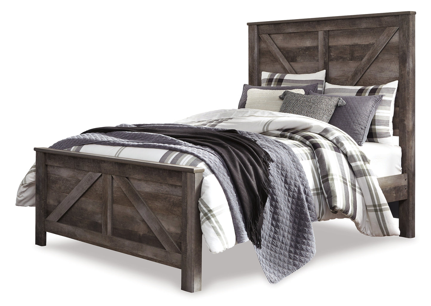 Cama con paneles Wynnlow Crossbuck y tocador con espejo