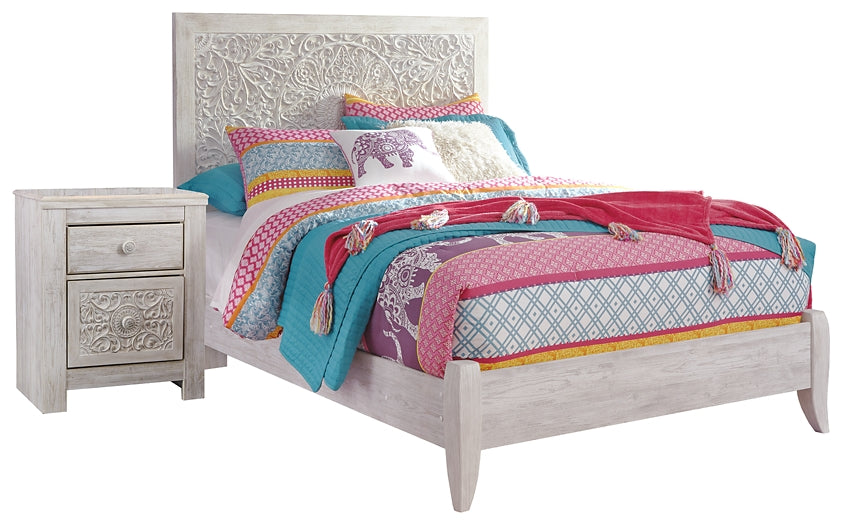 Paxberry Panel Bed With Nightstand