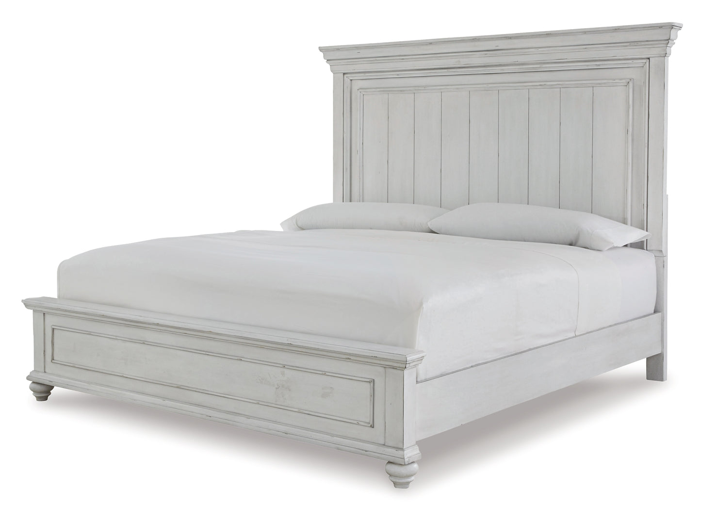 Cama con paneles Kanwyn y tocador con espejo