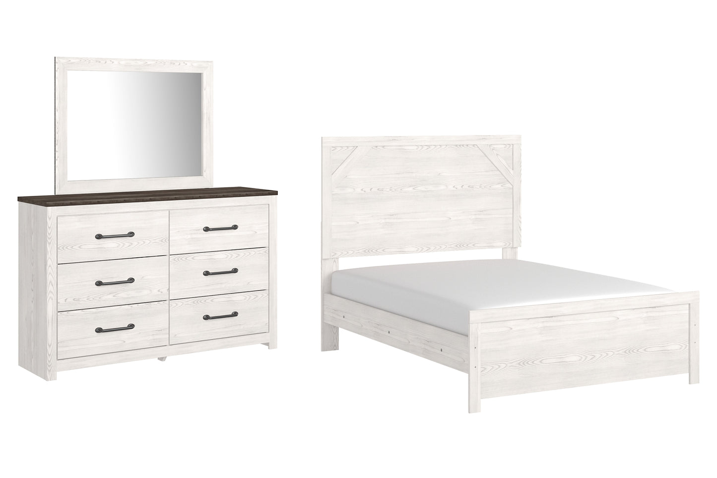 Gerridan Panel Bed With Mirrored Dresser