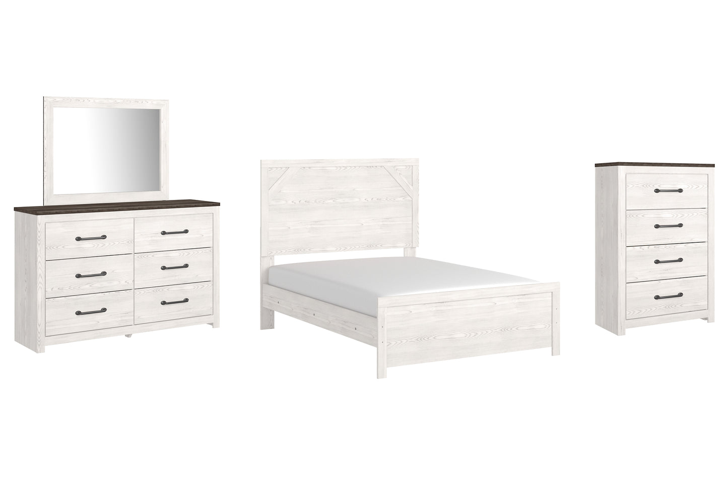 Gerridan Panel Bed With Mirrored Dresser And Chest