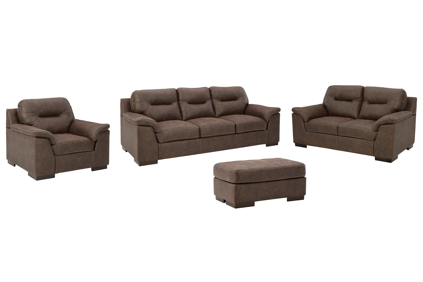 Sofá, loveseat, silla y otomana Maderla