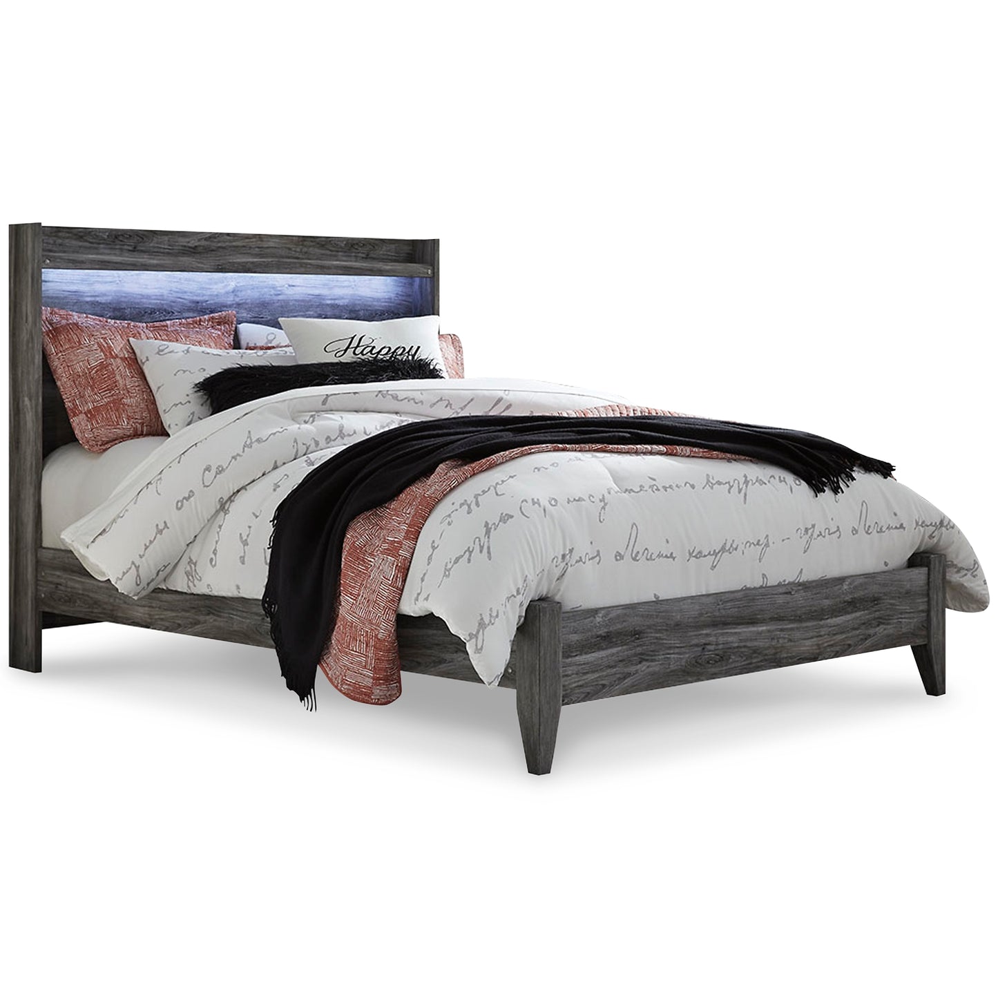 Cama con paneles Baystorm y tocador con espejo