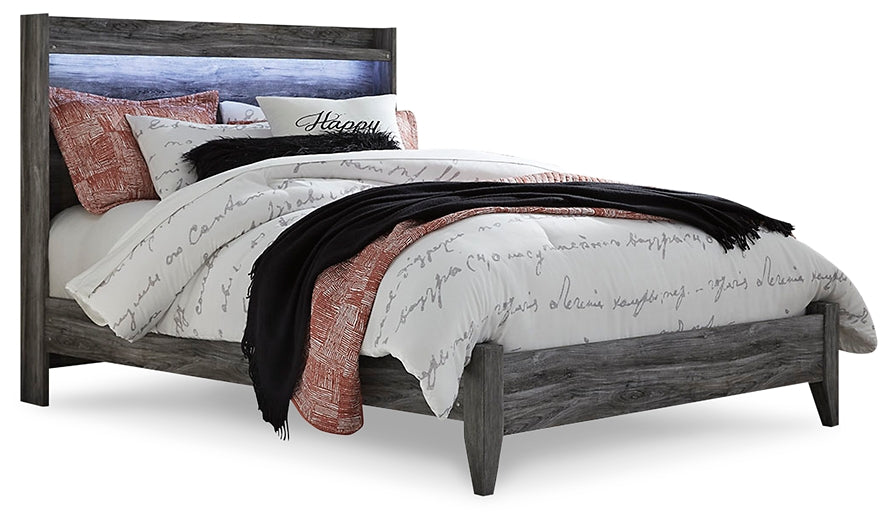 Cama con paneles Baystorm, tocador con espejo y mesita de noche