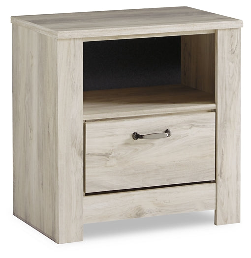 Cama de plataforma Bellaby con dos cajones de almacenamiento, tocador con espejo y mesita de noche