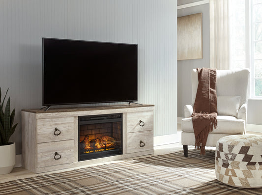Mueble de TV Willowton con chimenea eléctrica
