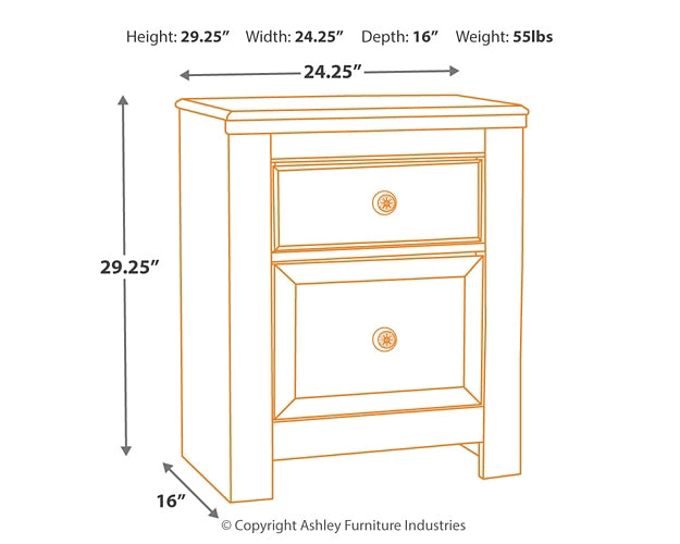 Paxberry Panel Bed With Nightstand