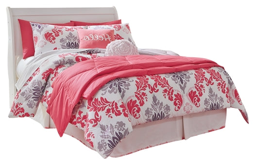 Anarasia Sleigh Headboard With Mirrored Dresser And Chest