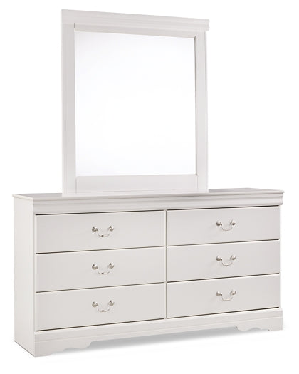 Anarasia Sleigh Headboard With Mirrored Dresser, Chest And Nightstand