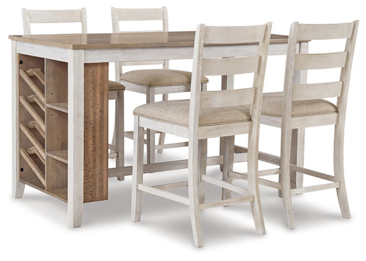 Mesa de comedor Skempton de altura de mostrador y 4 taburetes