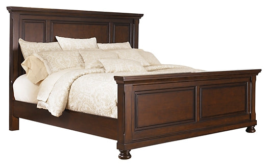 Cama Porter California con paneles y tocador con espejo