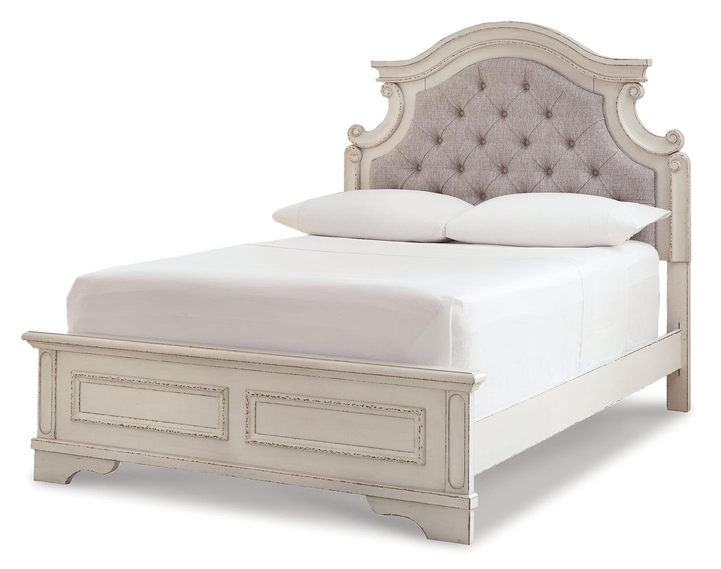 Realyn Panel Bed With Mirrored Dresser, Chest And Nightstand