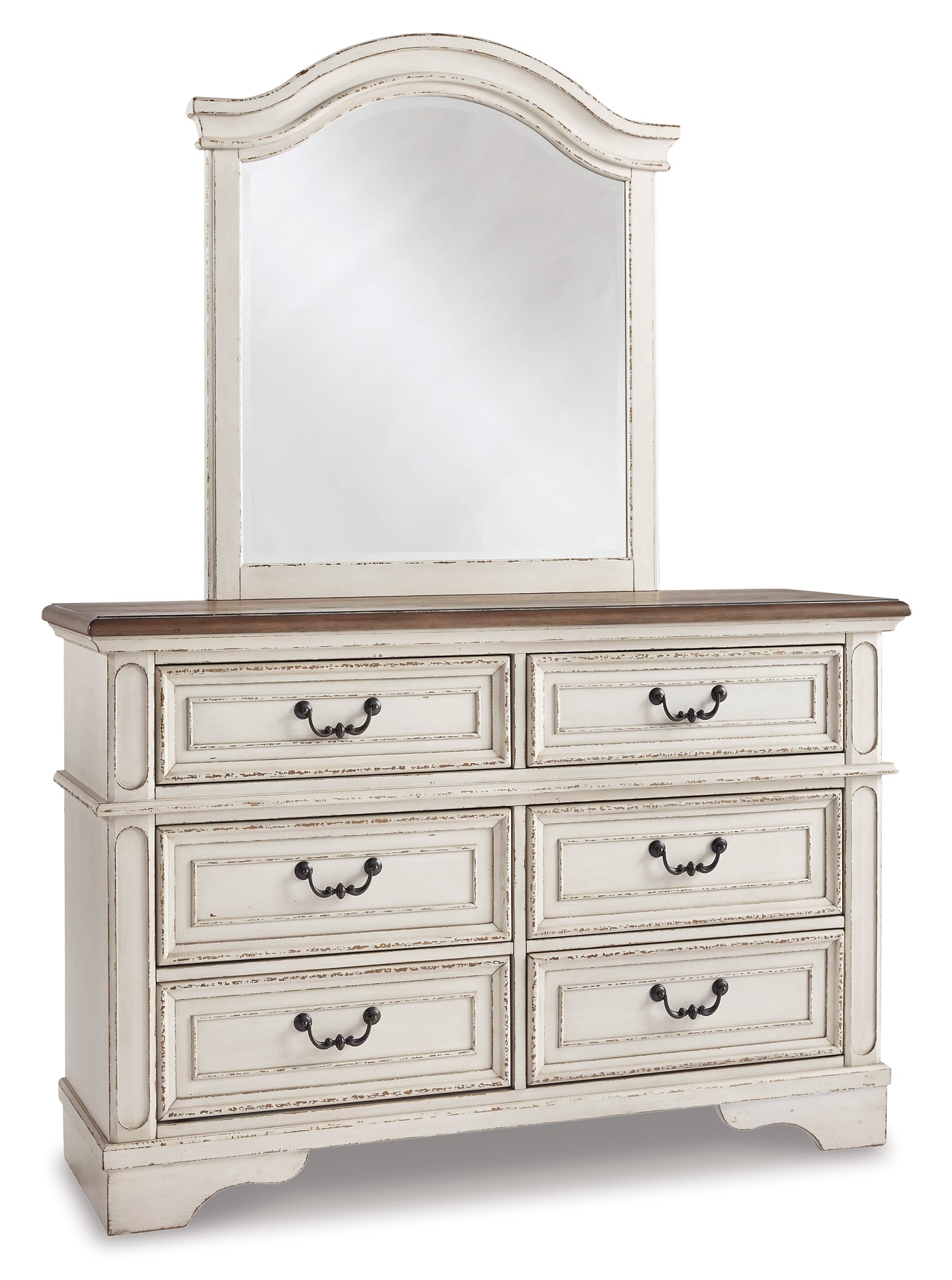 Realyn Panel Bed With Mirrored Dresser, Chest And Nightstand