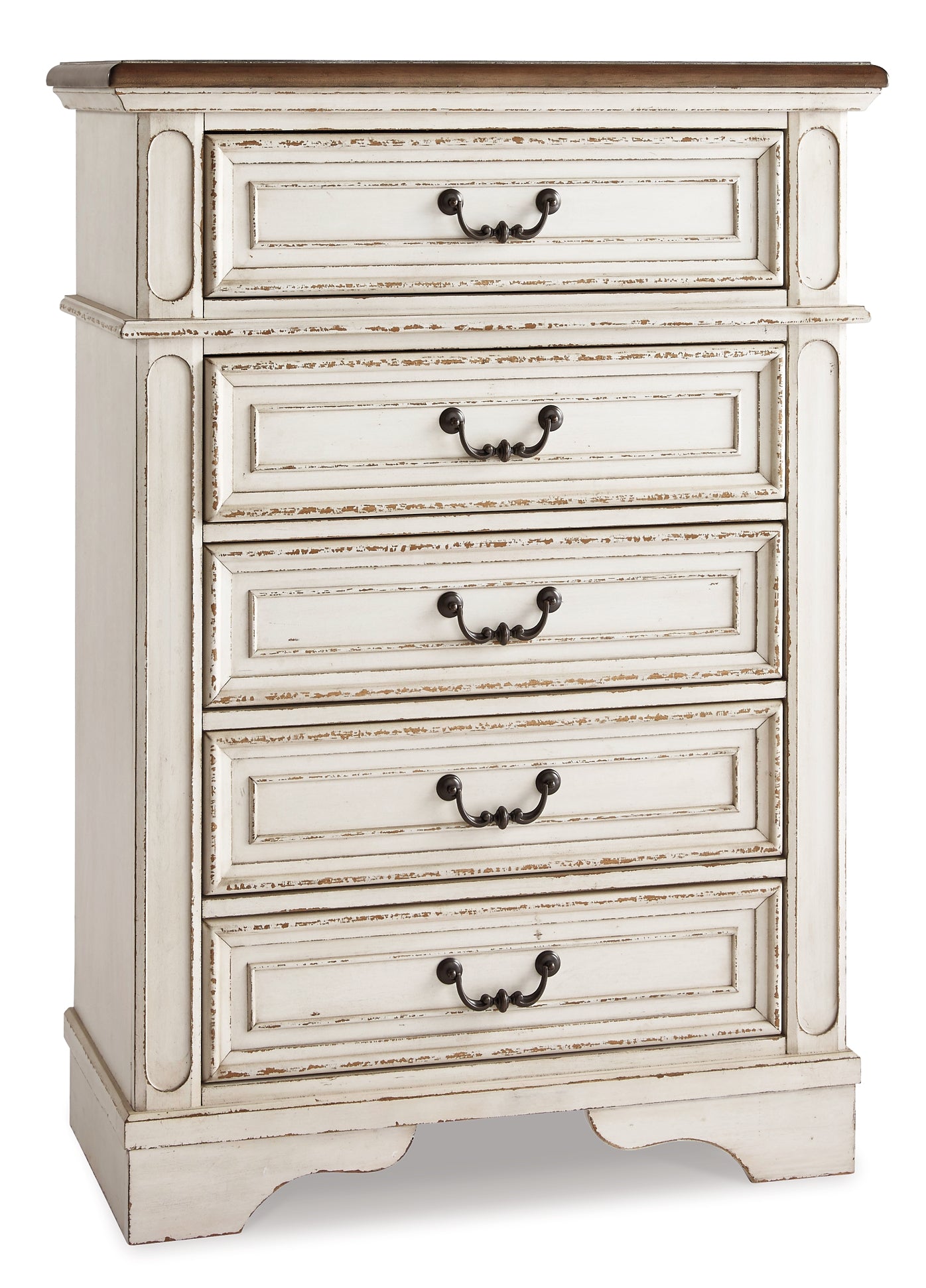Realyn Panel Bed With Mirrored Dresser, Chest And Nightstand