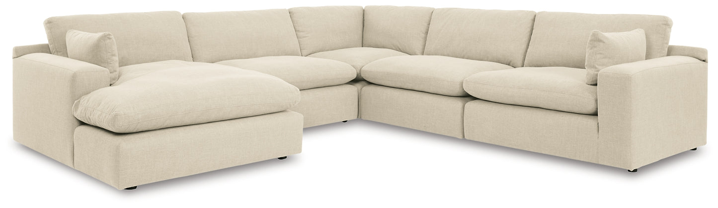 Seccional Elyza de 5 piezas con chaise longue