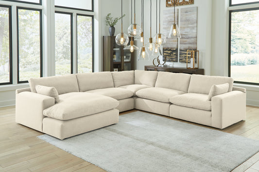 Seccional Elyza de 5 piezas con chaise longue