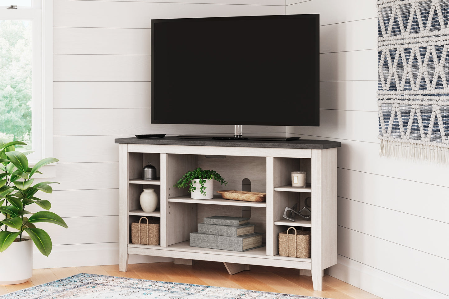 Mueble de TV esquinero/chimenea Dorrinson OPT