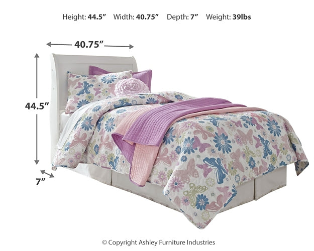 Anarasia Sleigh Headboard With Mirrored Dresser