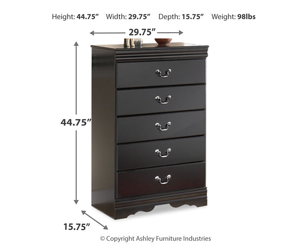 Huey Vineyard Sleigh Bed With Mirrored Dresser, Chest And 2 Nightstands
