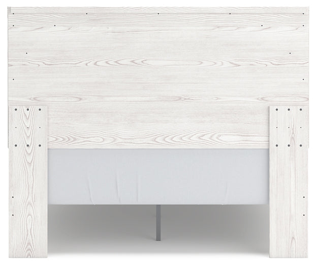 Cama Gerridan con paneles, cómoda con espejo y mesita de noche