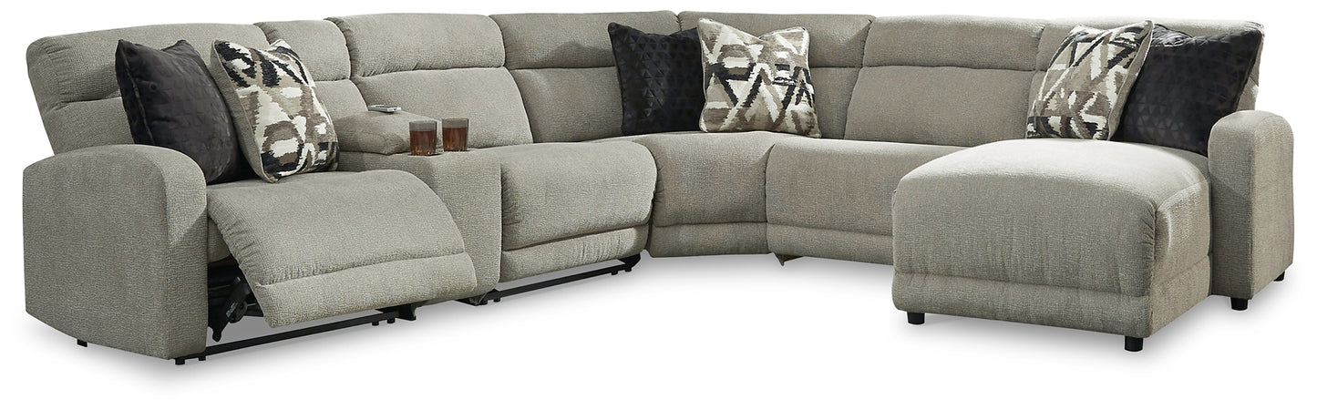 Colleyville - Seccional reclinable eléctrico de 6 piezas con chaise longue
