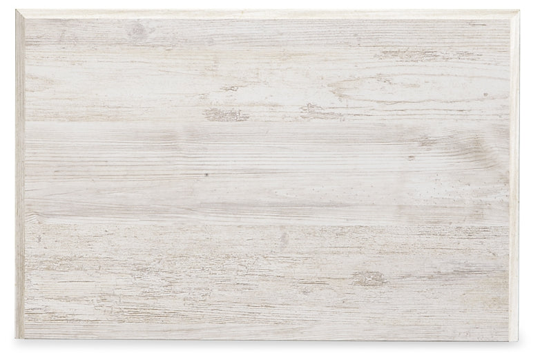 Cama Paxberry con paneles, cómoda con espejo y mesita de noche