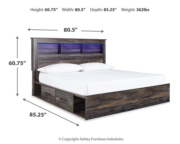 Drystan Bookcase Bed With 4 Storage Drawers With Mirrored Dresser