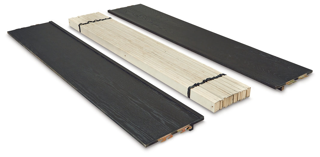 Cama Foyland con almacenamiento, tocador con espejo, cómoda y mesita de noche